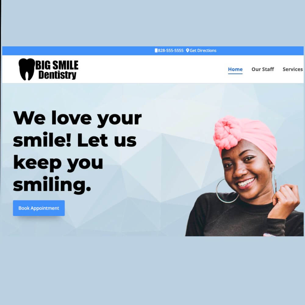 Big Smile Dentistry Mockup Website - dreamztrue.online Rose Johnson Portfolio