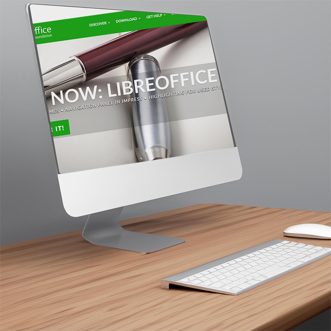 Libre Office Website on Monitor